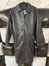 Load image into Gallery viewer, Black Leather Coat
