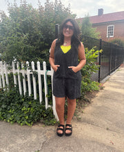 Load image into Gallery viewer, Black Mineral Wash Romper
