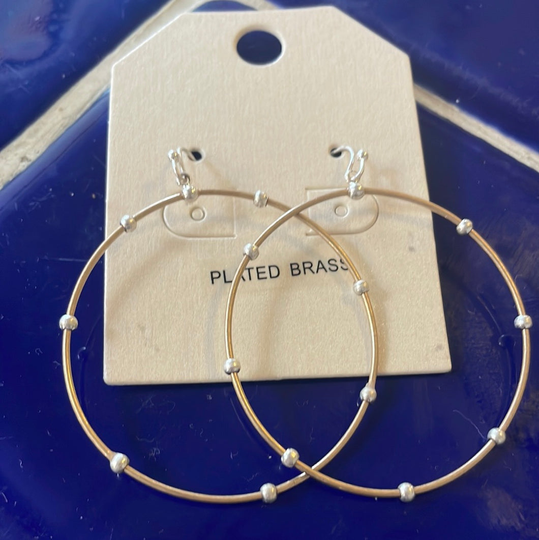 Silver and Gold drop hoop