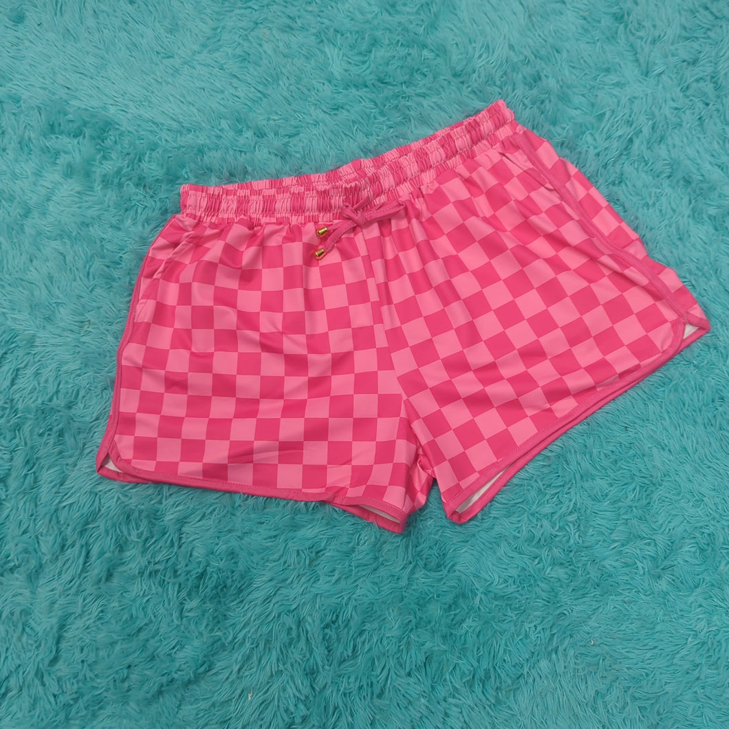 Pink Checkered Everyday Shorts