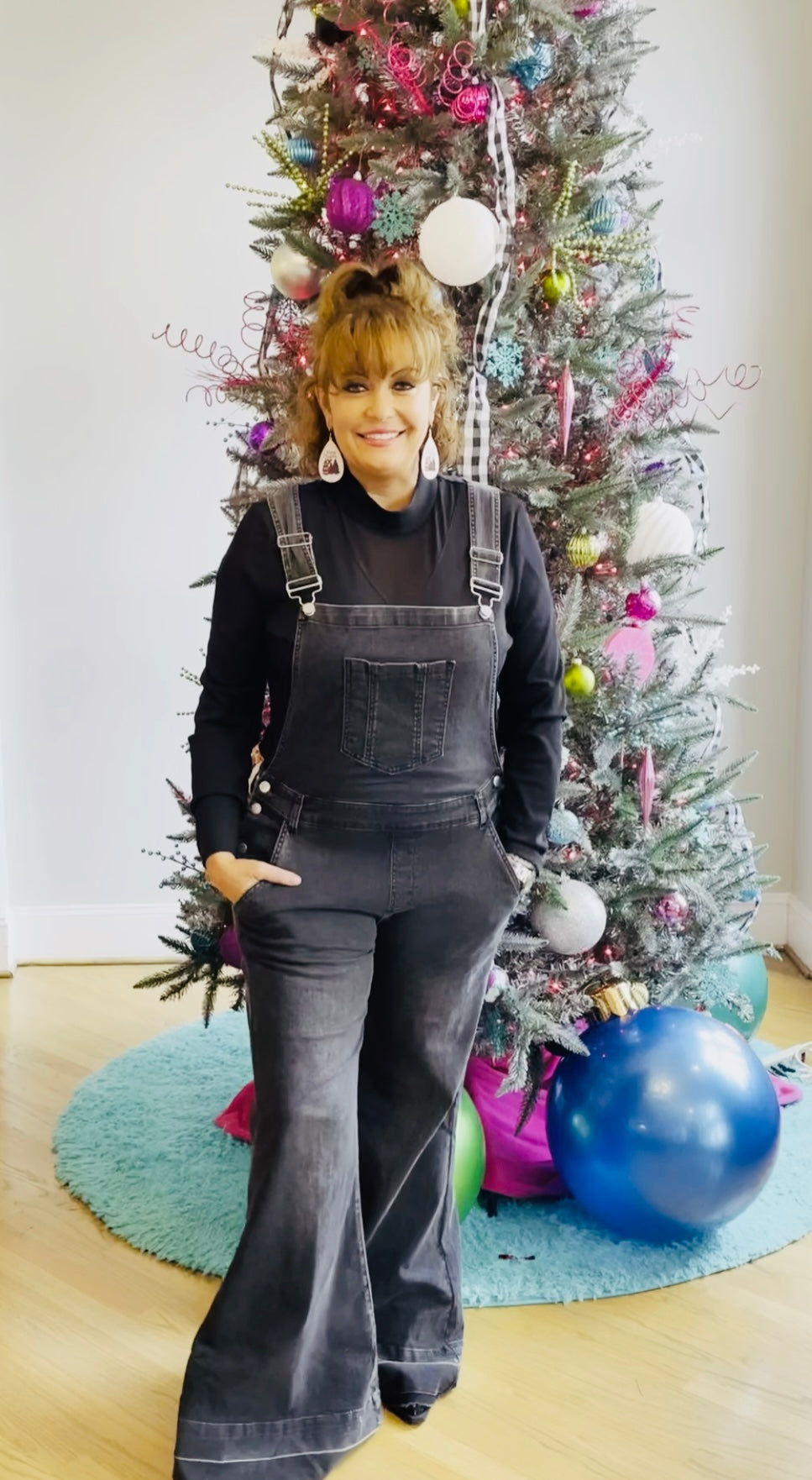 Black Flare Overalls