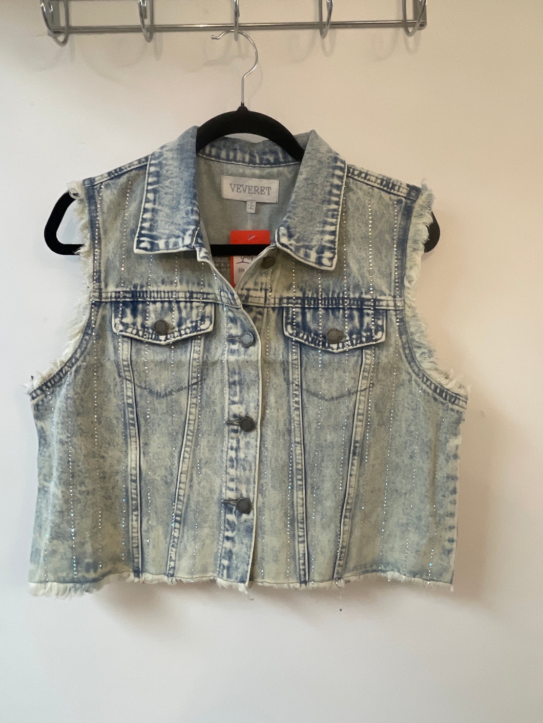 Rhinestone Denim Vest