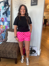 Load image into Gallery viewer, Pink Checkered Everyday Shorts
