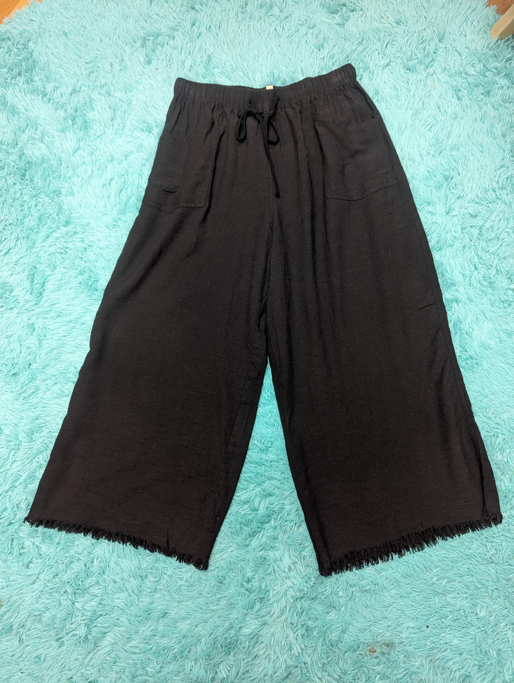 Black Frayed Pants