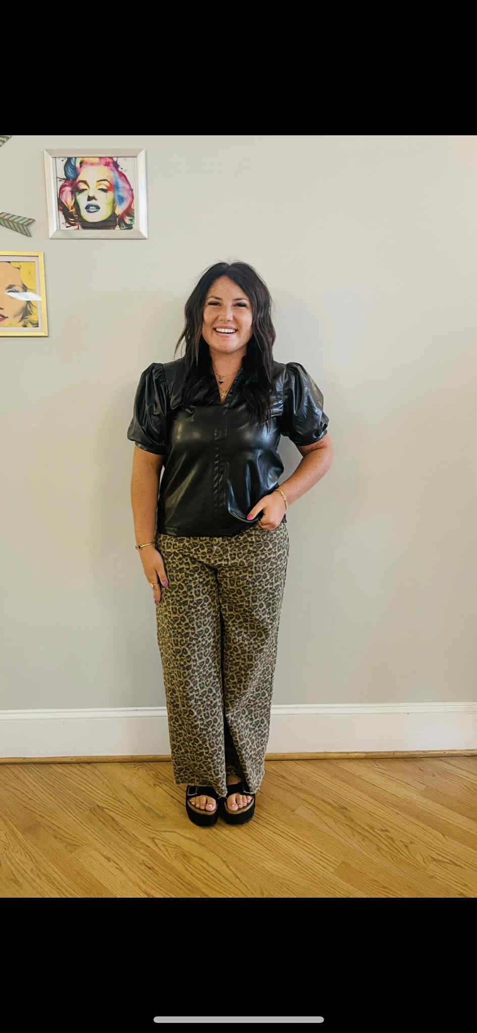 Pleather Black Top