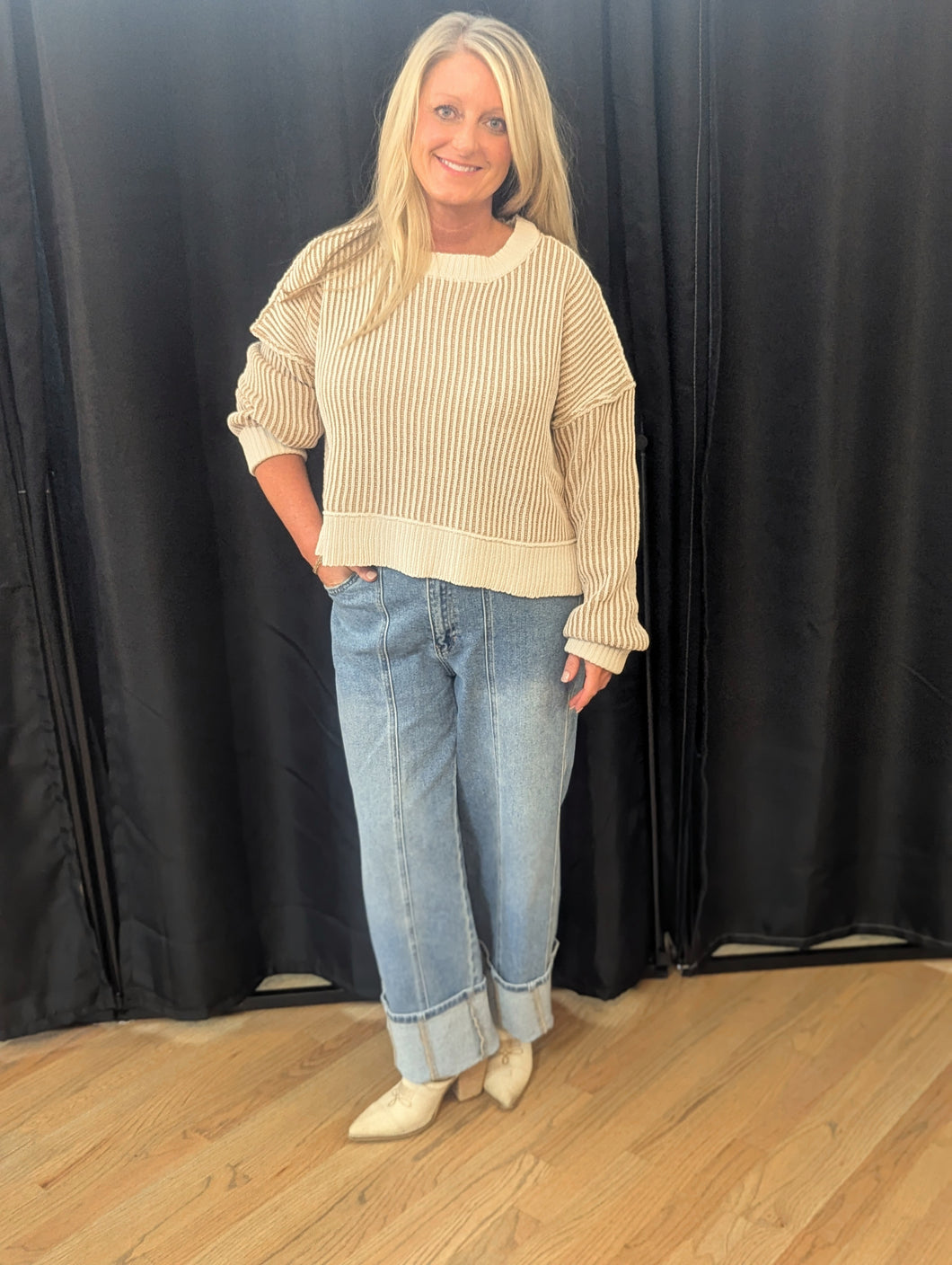 Ecru and Cream Sweater