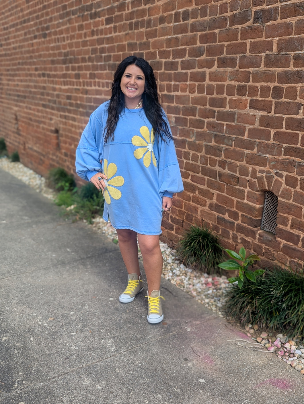 Mineral Wash Floral Dress