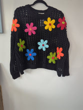 Load image into Gallery viewer, Floral Black Sweater
