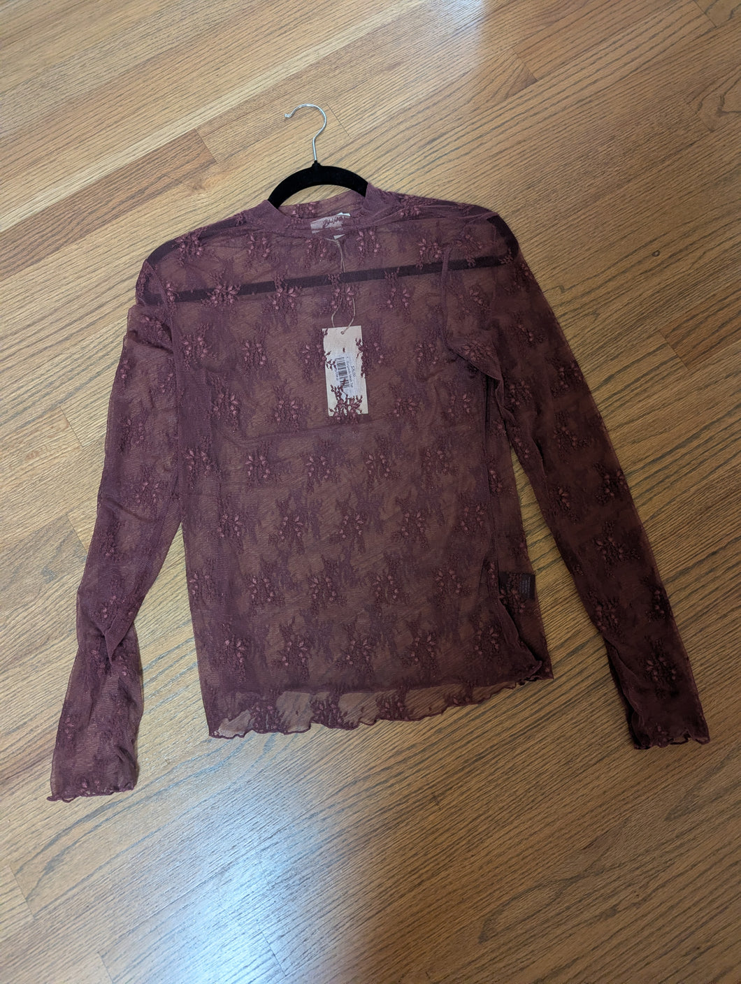 Burgundy Mesh Top