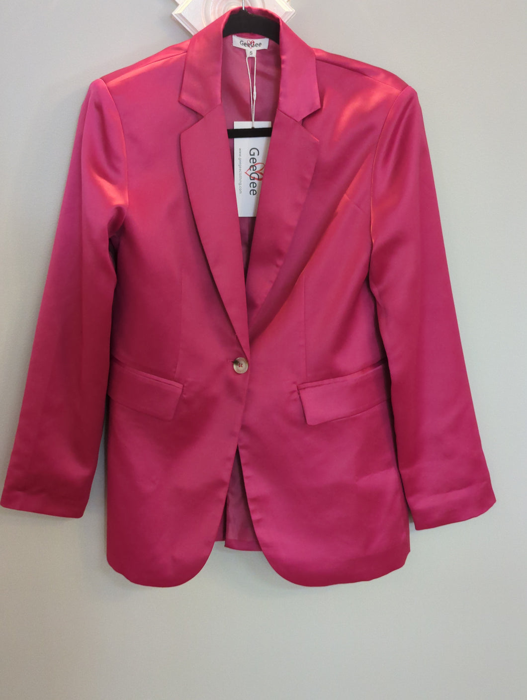 Fuchsia Satin Blazer