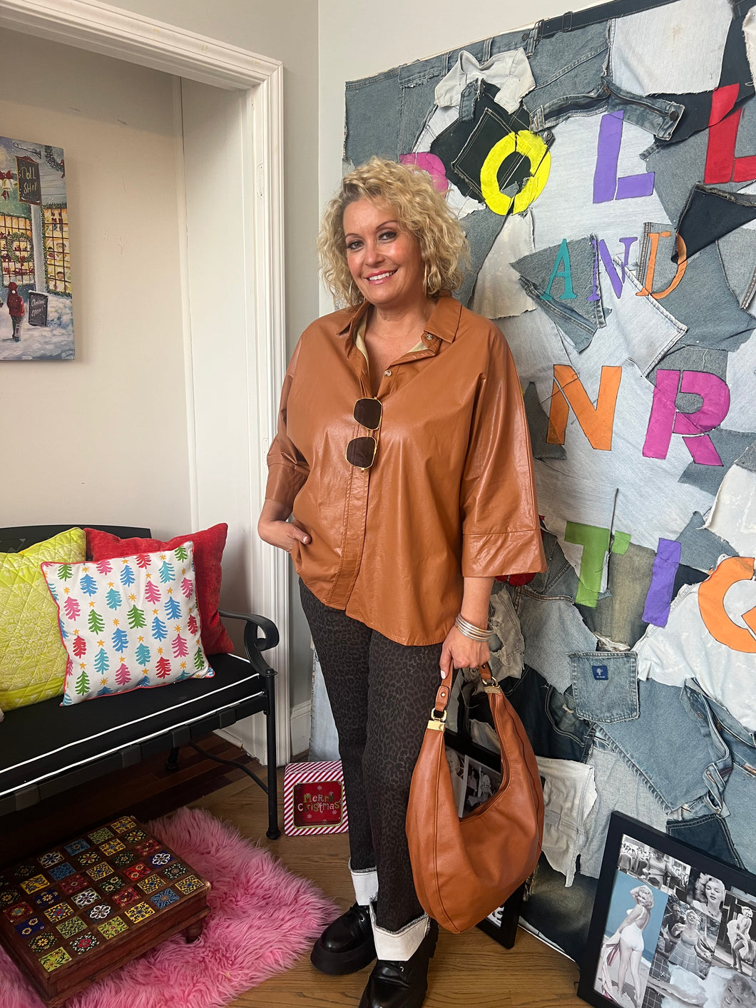 Cheetah Wide Leg Jean