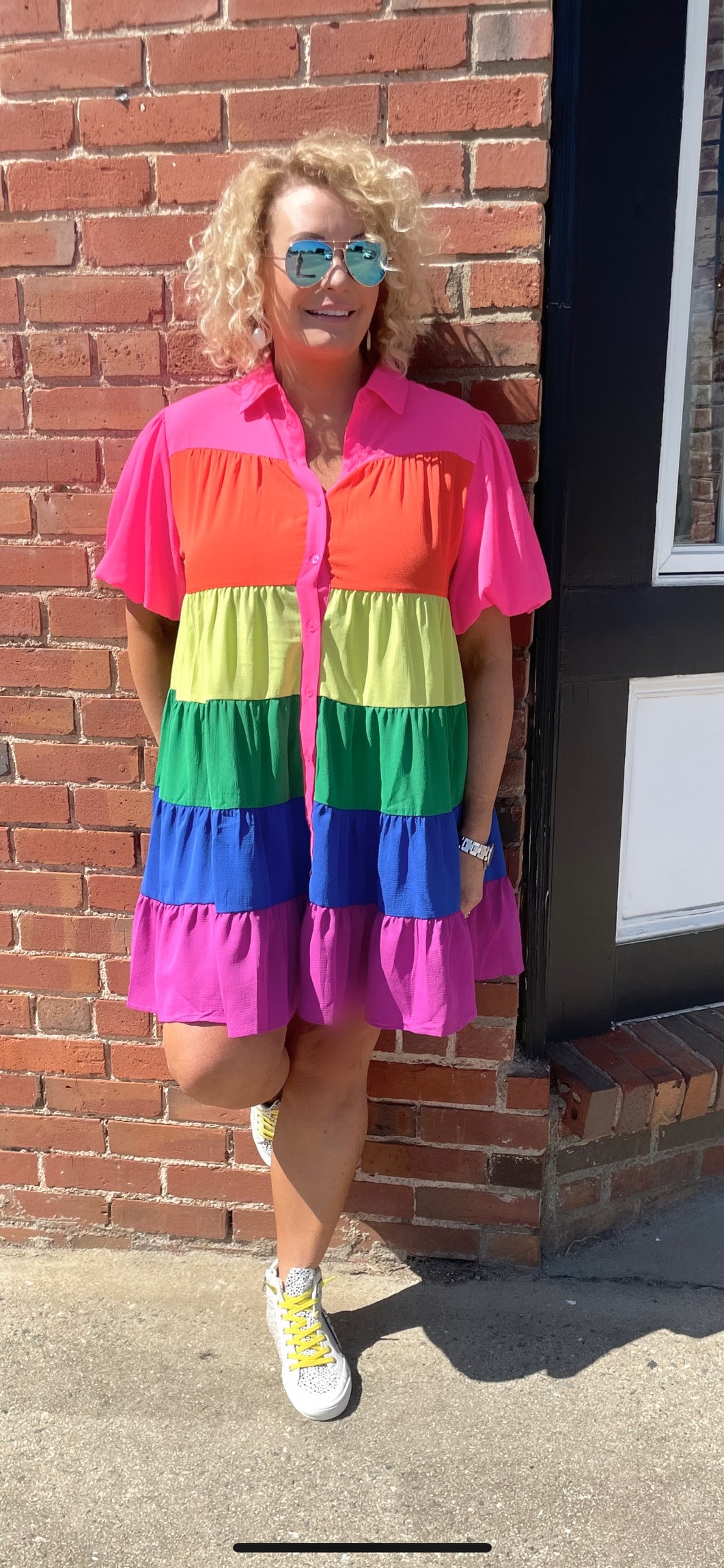 Neon Block Dress